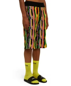 Bermuda In Maglia Di Cotone Con Rouches Multicolor^MSGM Discount