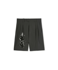 Bermuda Tailoring In Fresco Lana Con Stampa Artigianale "Pineapple"^MSGM Store