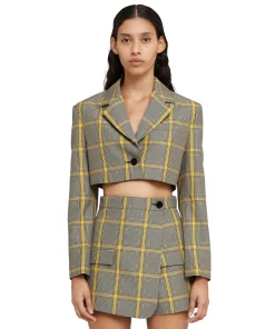 Blazer Crop In Pop Prince Of Wales^MSGM Clearance
