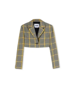 Blazer Crop In Pop Prince Of Wales^MSGM Clearance