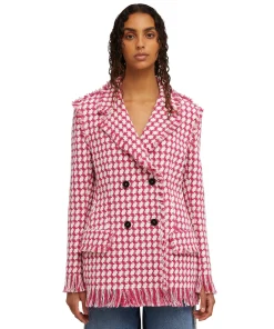 Blazer Doppiopetto Con Collo A Rever In Pied De Poule^MSGM Sale