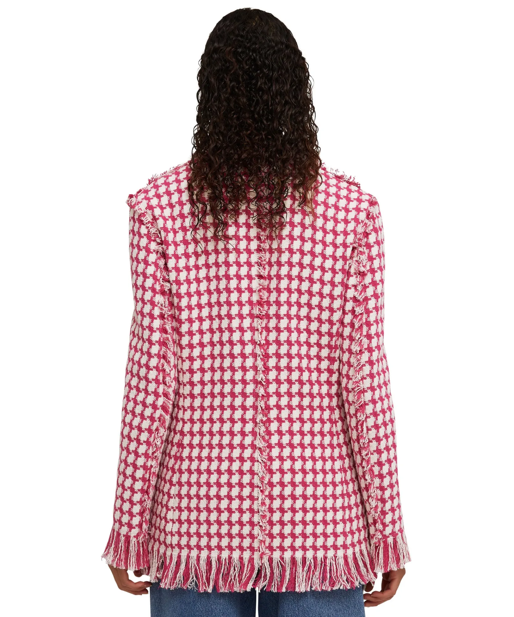 Blazer Doppiopetto Con Collo A Rever In Pied De Poule^MSGM Sale