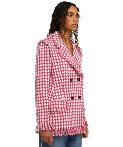 Blazer Doppiopetto Con Collo A Rever In Pied De Poule^MSGM Sale