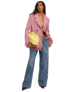 Blazer Doppiopetto Con Collo A Rever In Pied De Poule^MSGM Sale