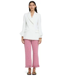 Blazer Doppiopetto In Double Crepe Cady Con Rouches Applicate^MSGM Best Sale