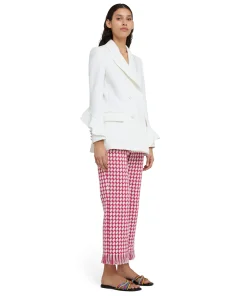 Blazer Doppiopetto In Double Crepe Cady Con Rouches Applicate^MSGM Best Sale