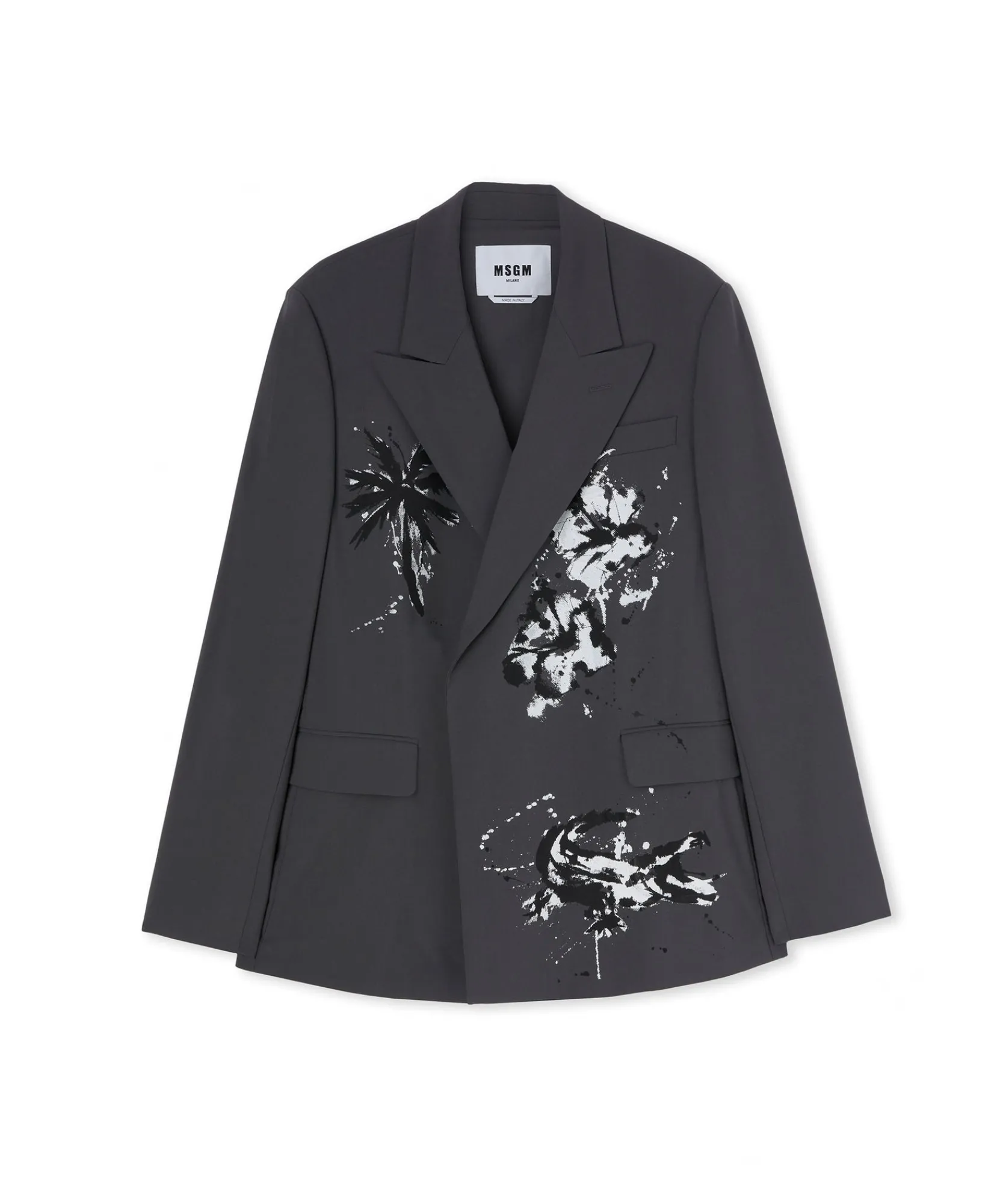 Blazer Doppiopetto In Fresco Lana Con Stampa Artigianale "Pinapple"^MSGM New