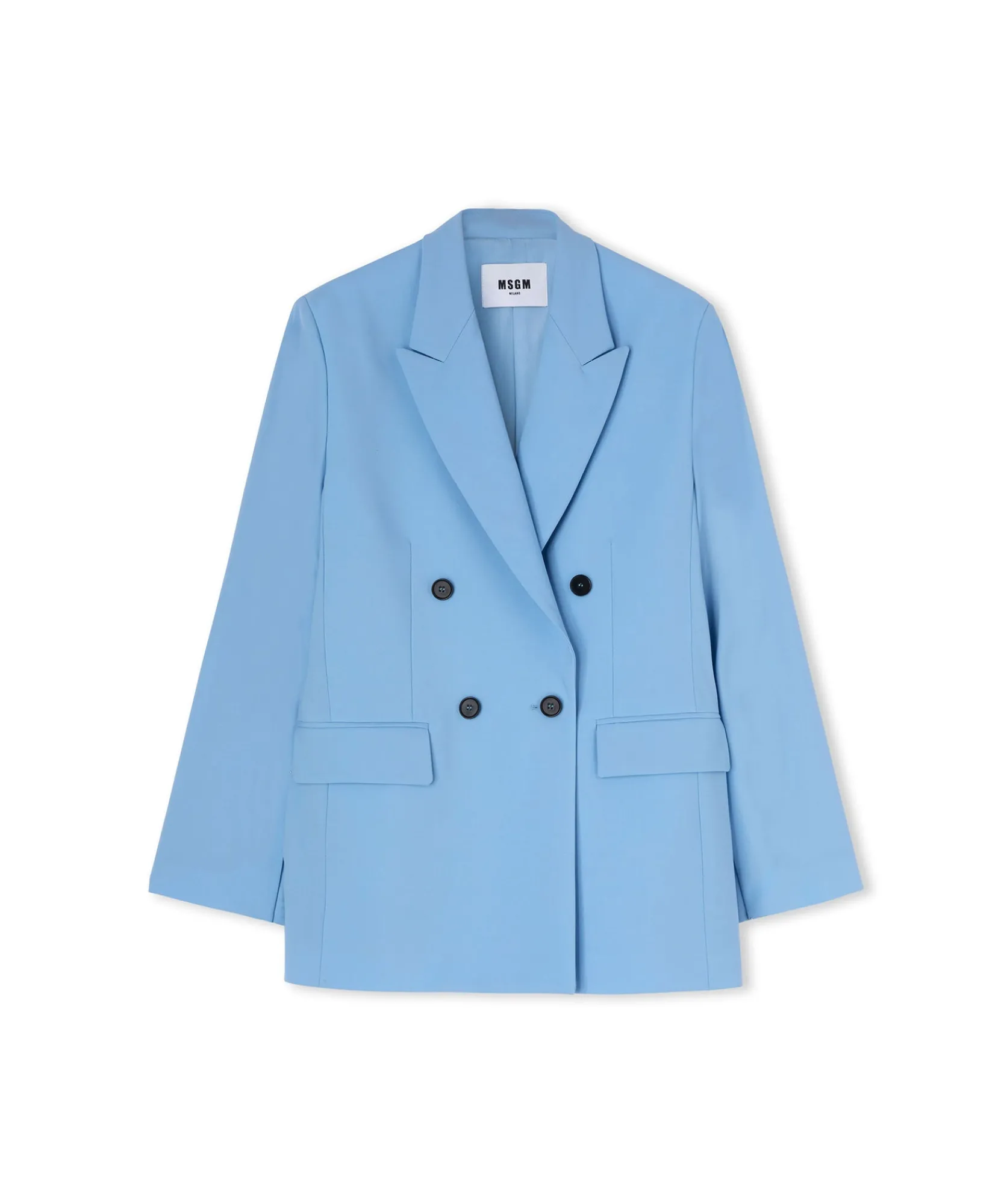 Blazer Doppiopetto In Fresco Lana Con Maniche Apribili^MSGM Cheap