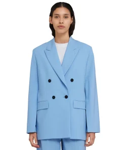 Blazer Doppiopetto In Fresco Lana Con Maniche Apribili^MSGM Cheap