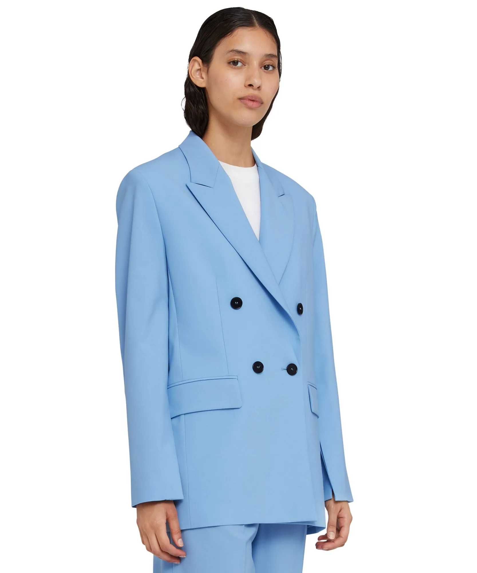 Blazer Doppiopetto In Fresco Lana Con Maniche Apribili^MSGM Cheap