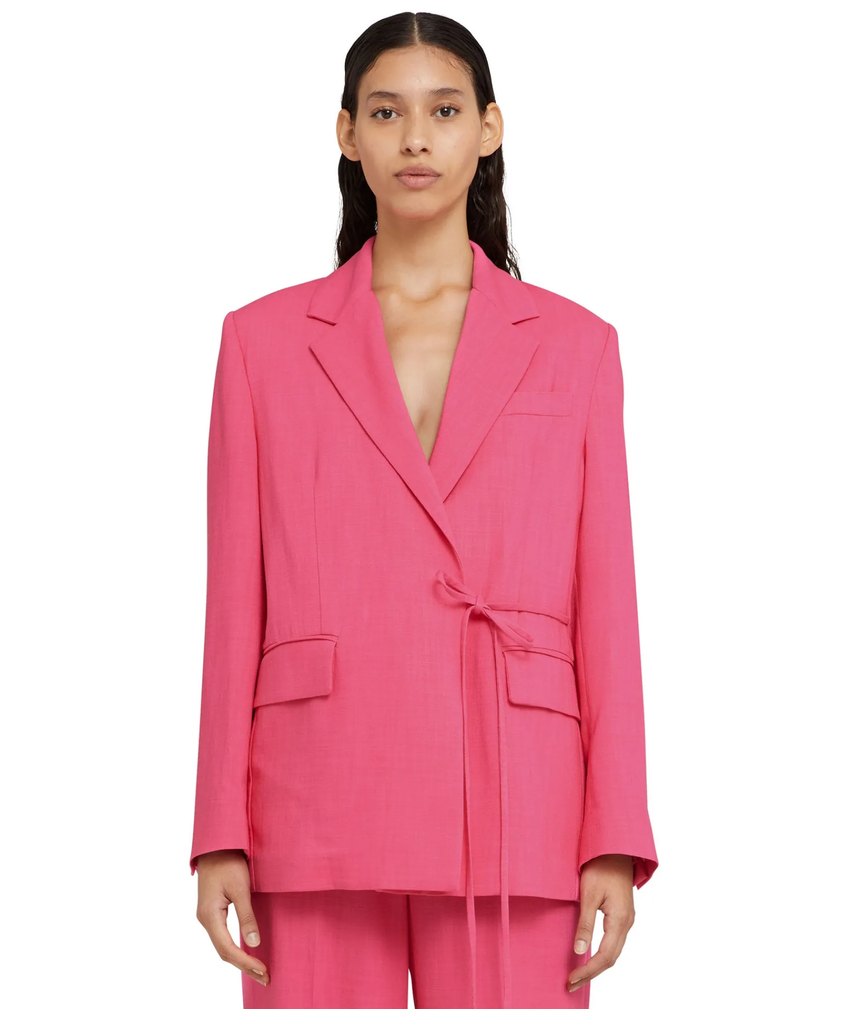 Blazer In Viscosa Grezza Con Design A Portafoglio^MSGM Online