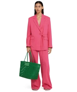 Blazer In Viscosa Grezza Con Design A Portafoglio^MSGM Online