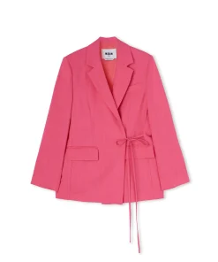 Blazer In Viscosa Grezza Con Design A Portafoglio^MSGM Online
