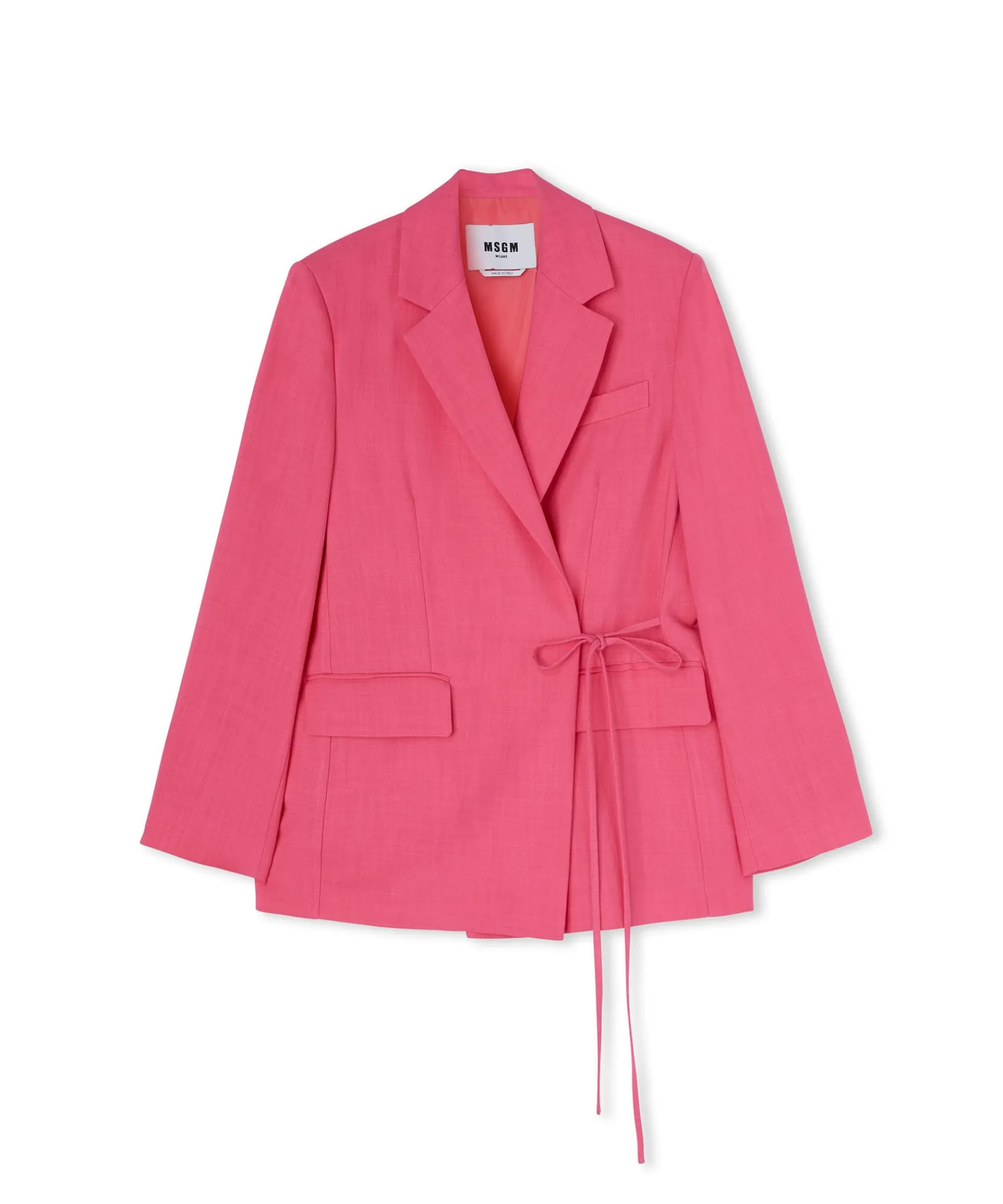 Blazer In Viscosa Grezza Con Design A Portafoglio^MSGM Online