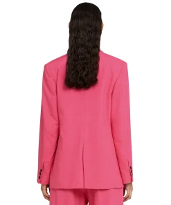 Blazer In Viscosa Grezza Con Design A Portafoglio^MSGM Discount