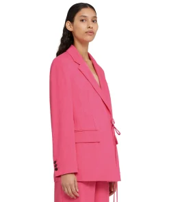 Blazer In Viscosa Grezza Con Design A Portafoglio^MSGM Discount