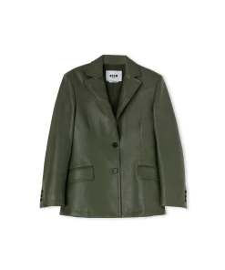 Blazer Monopetto In Eco-Pelle^MSGM Sale