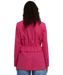 Blazer Monopetto In Fresco Lana Con Collo A Rever E Rouches In Vita^MSGM Cheap