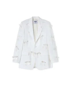 Blazer Monopetto In Viscosa Con Fiocchi Applicati^MSGM Hot
