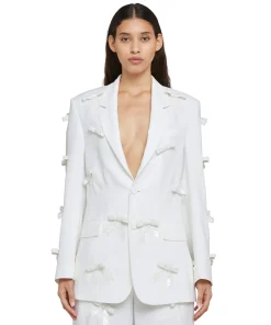 Blazer Monopetto In Viscosa Con Fiocchi Applicati^MSGM Hot