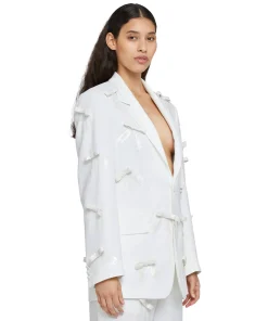 Blazer Monopetto In Viscosa Con Fiocchi Applicati^MSGM Hot