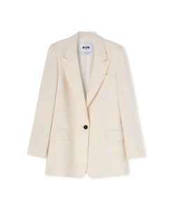 Blazer Monopetto In Viscosa Grezza^MSGM Fashion