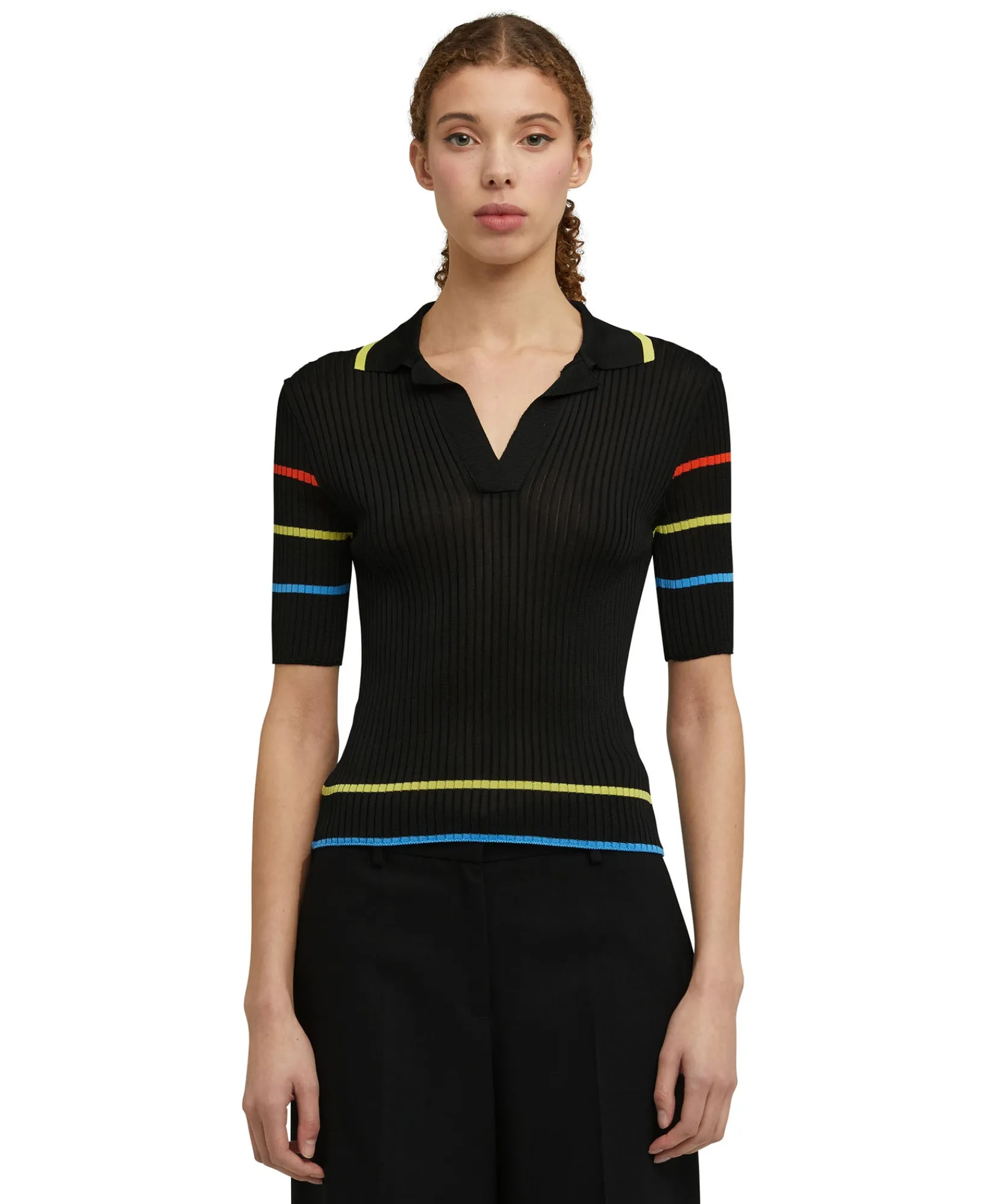 Blusa A Polo In Maglia Di Viscosa^MSGM Sale