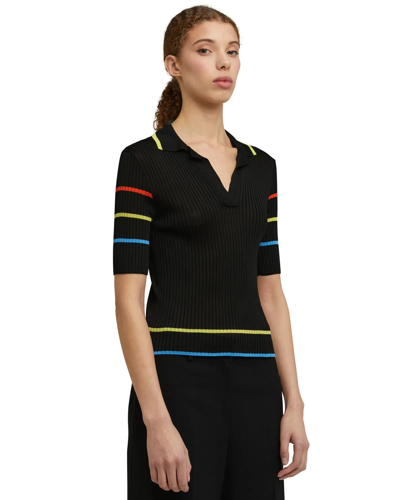 Blusa A Polo In Maglia Di Viscosa^MSGM Sale