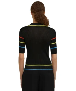 Blusa A Polo In Maglia Di Viscosa^MSGM Sale