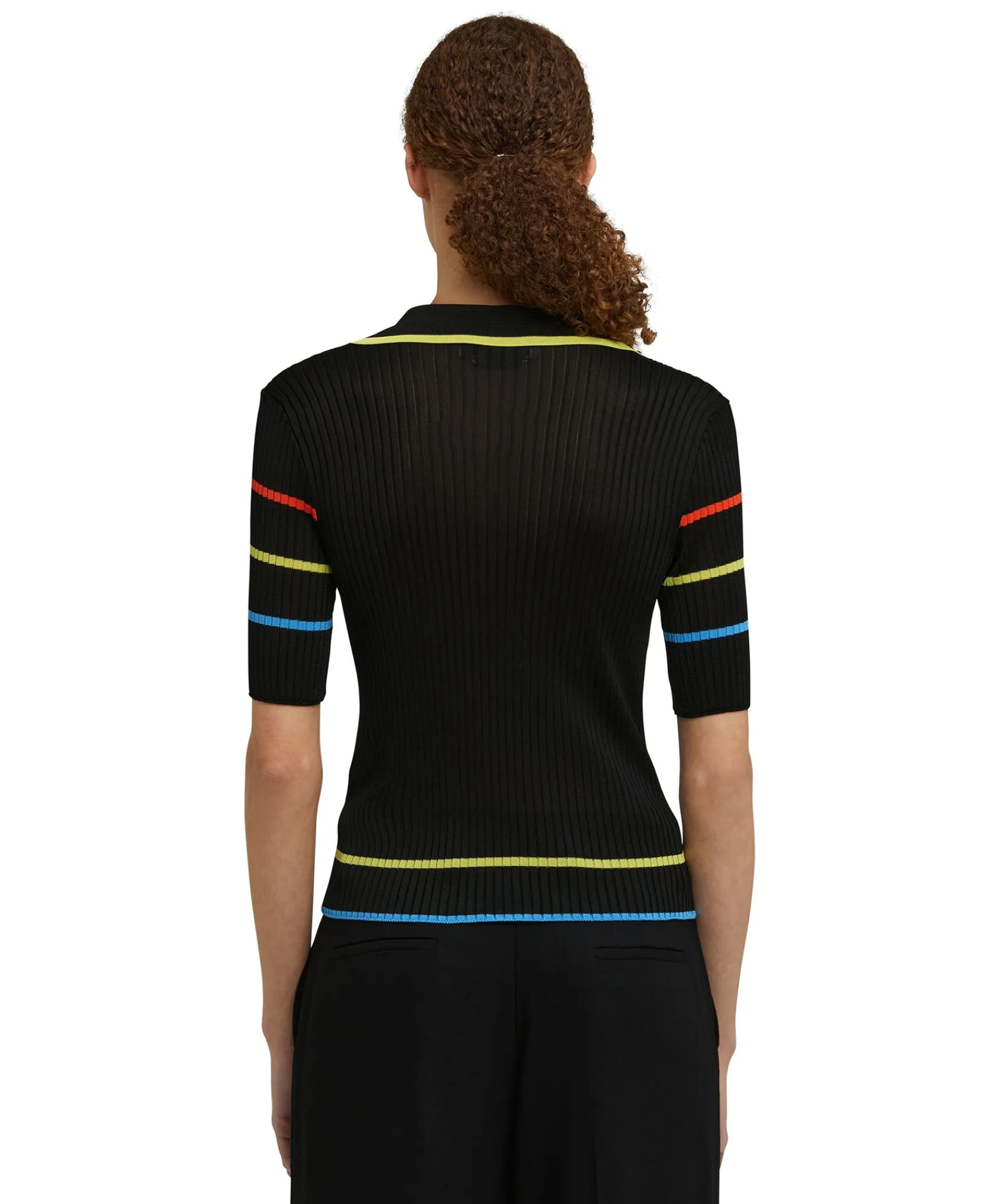Blusa A Polo In Maglia Di Viscosa^MSGM Sale