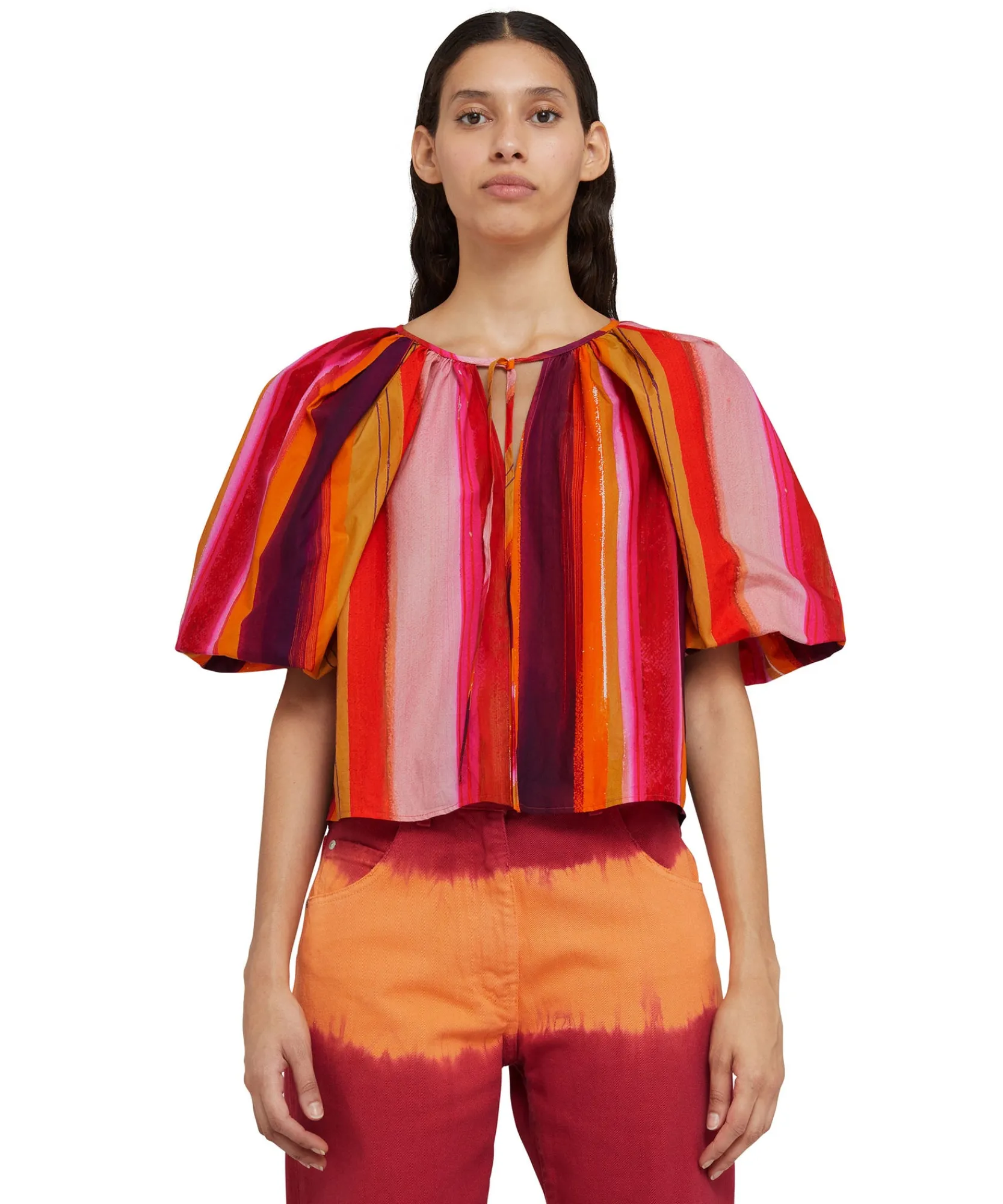 Blusa In Cotone Con Fantasia "Brushed Stripes"^MSGM Fashion