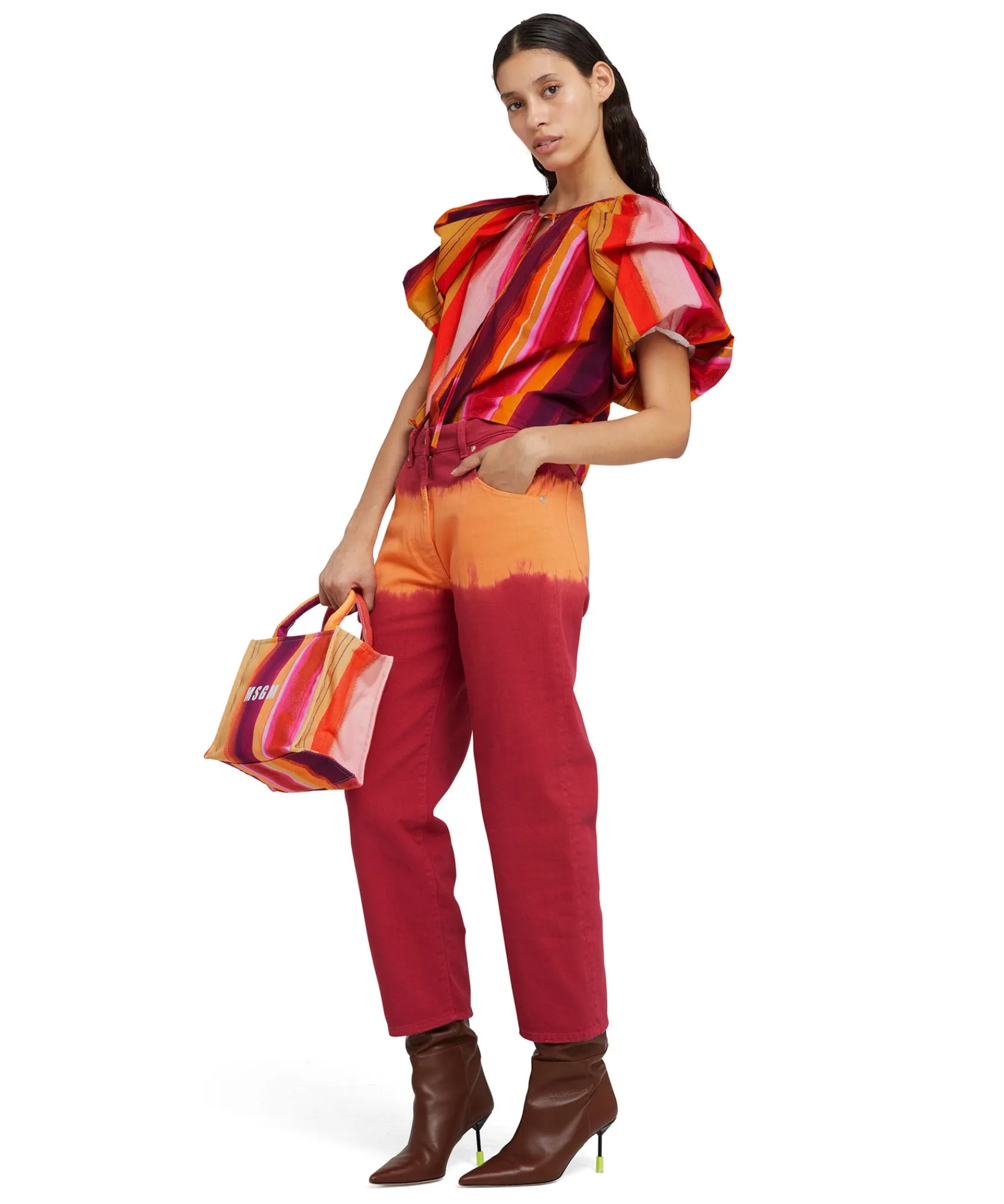 Blusa In Cotone Con Fantasia "Brushed Stripes"^MSGM Fashion