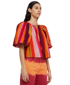 Blusa In Cotone Con Fantasia 
