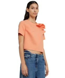 Blusa In Double Crepe Cady Con Rouches Applicate^MSGM Flash Sale