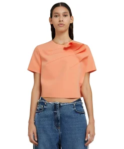 Blusa In Double Crepe Cady Con Rouches Applicate^MSGM Best Sale