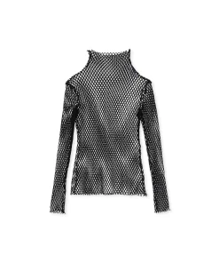 Blusa Turtle Neck A Rete In Cotone Tinta Unita^MSGM Cheap