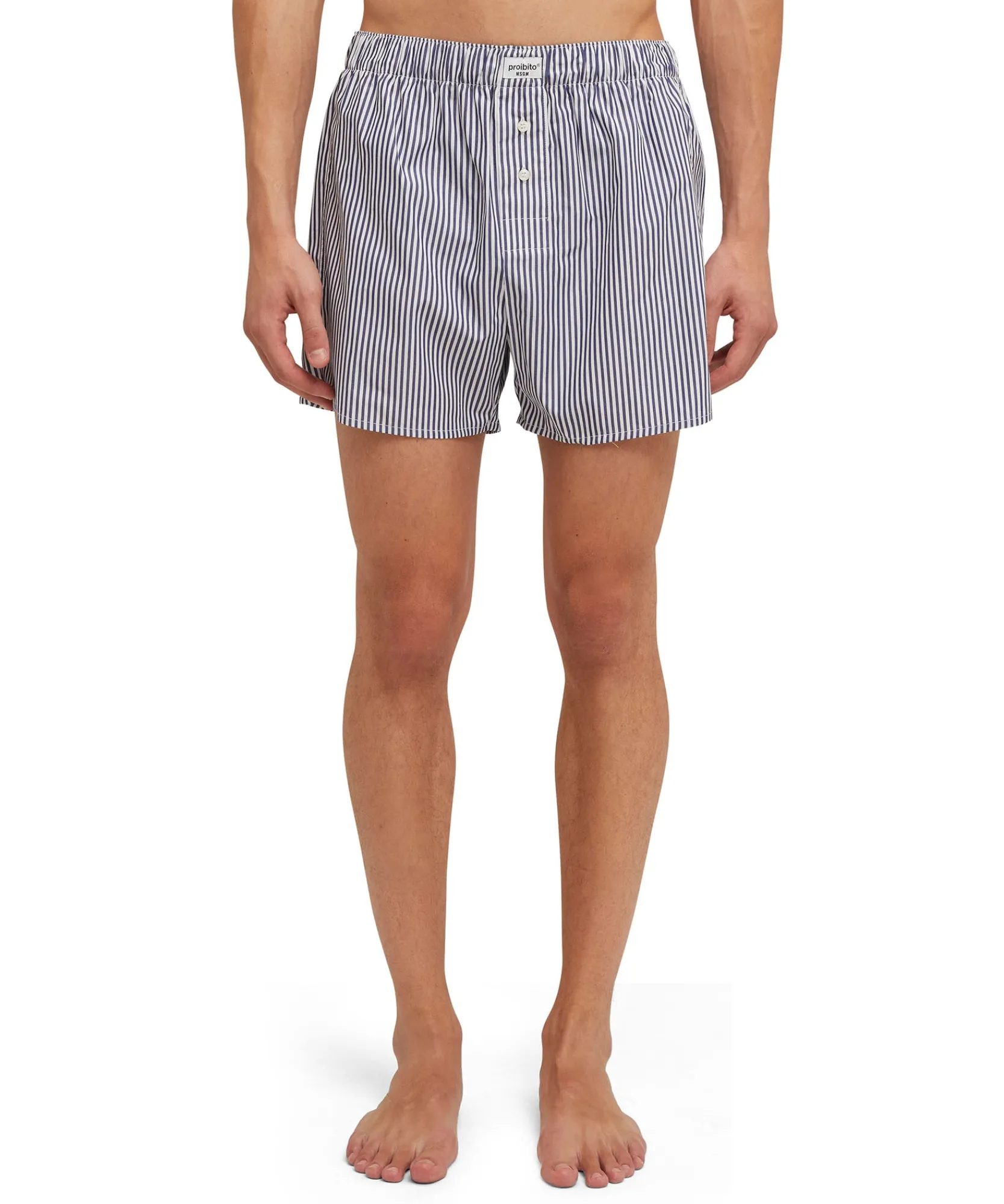 Boxer In Cotone Bacchettato Con Etichetta "Proibito"^MSGM Online