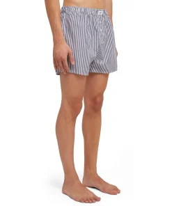 Boxer In Cotone Bacchettato Con Etichetta