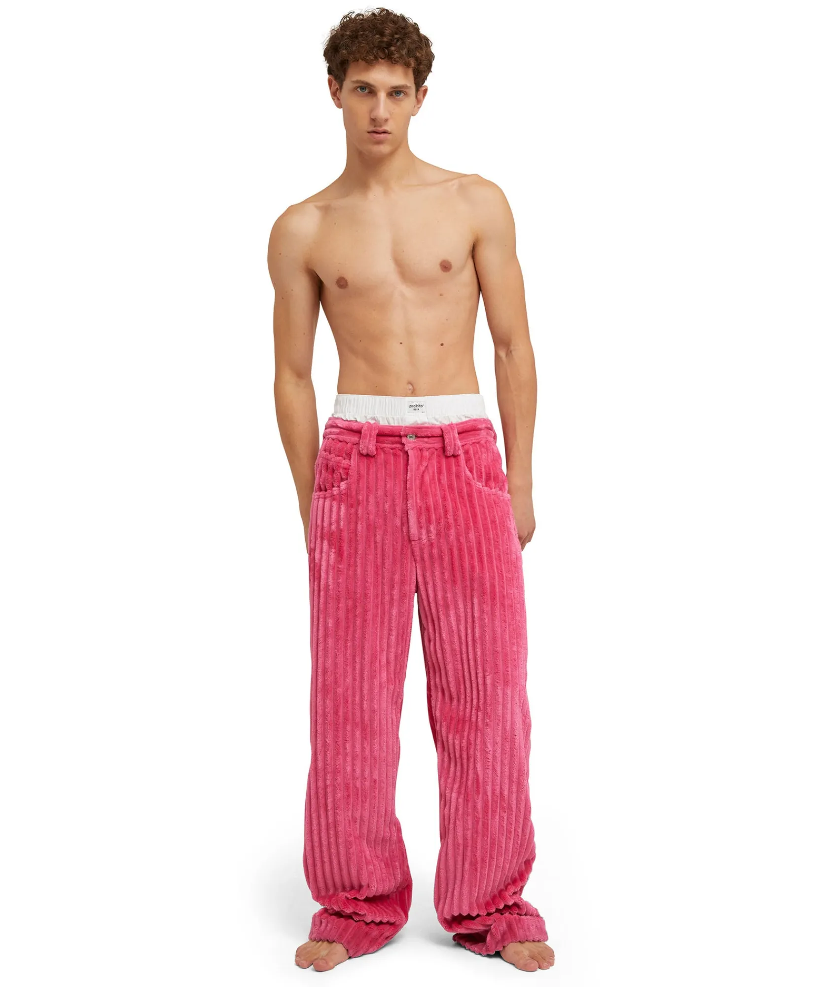 Boxer In Cotone Tinta Unita Con Etichetta "Proibito"^MSGM Fashion