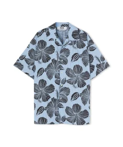 Camicia Bacchettata In Cotone Popeline Con Stampa "Hibiscus"^MSGM Cheap