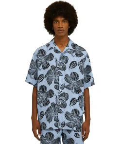Camicia Bacchettata In Cotone Popeline Con Stampa "Hibiscus"^MSGM Online