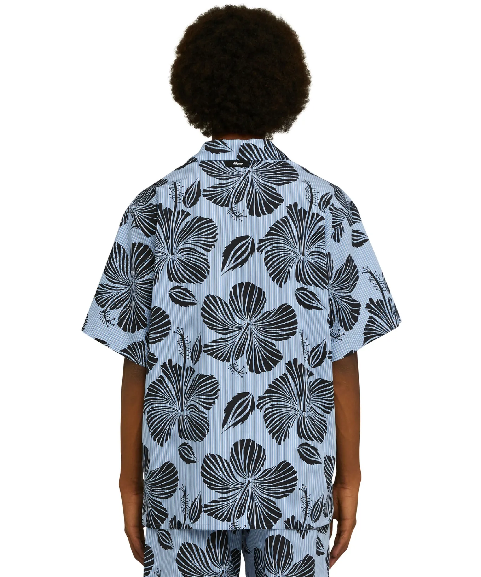 Camicia Bacchettata In Cotone Popeline Con Stampa "Hibiscus"^MSGM Online