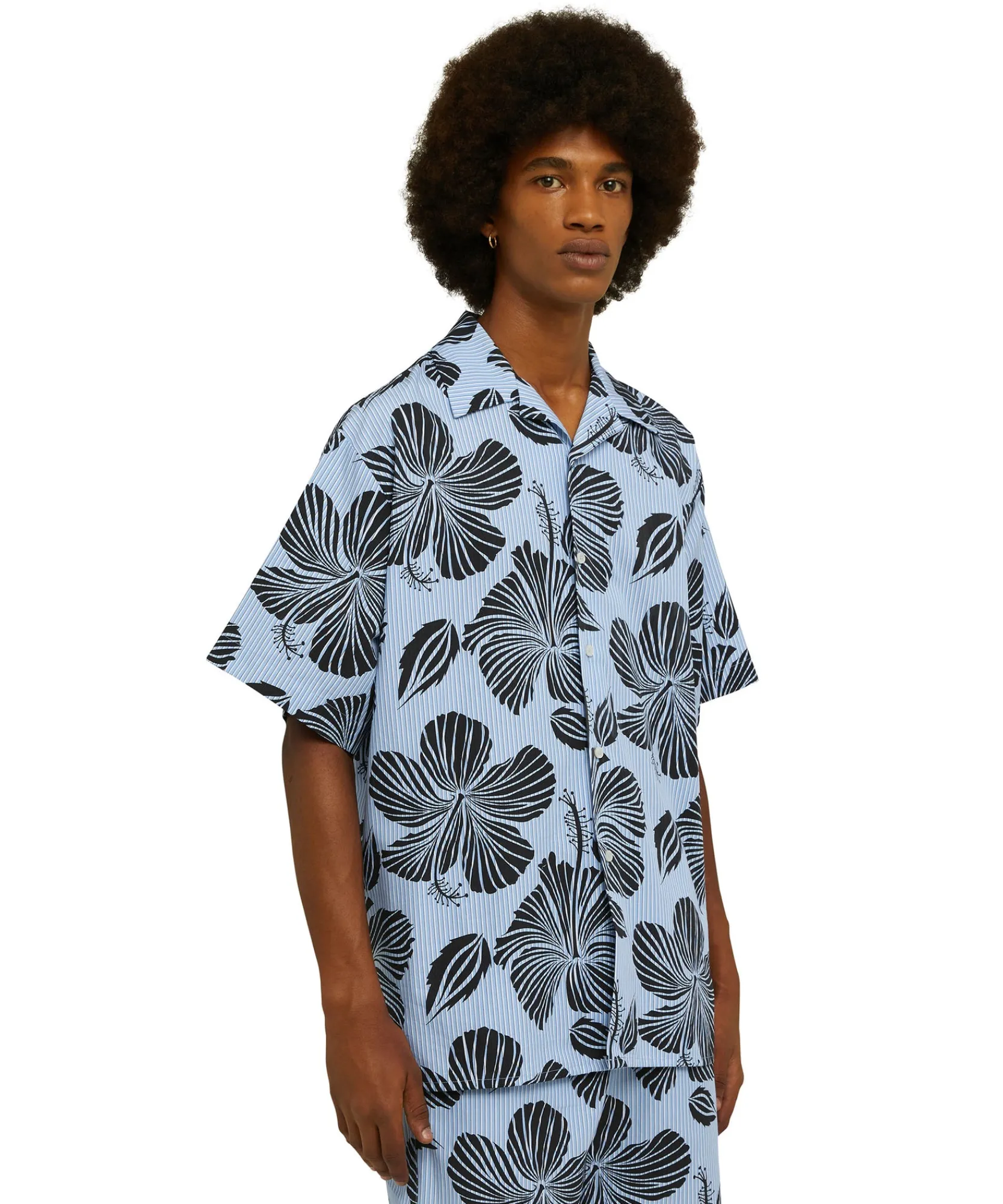 Camicia Bacchettata In Cotone Popeline Con Stampa "Hibiscus"^MSGM Online