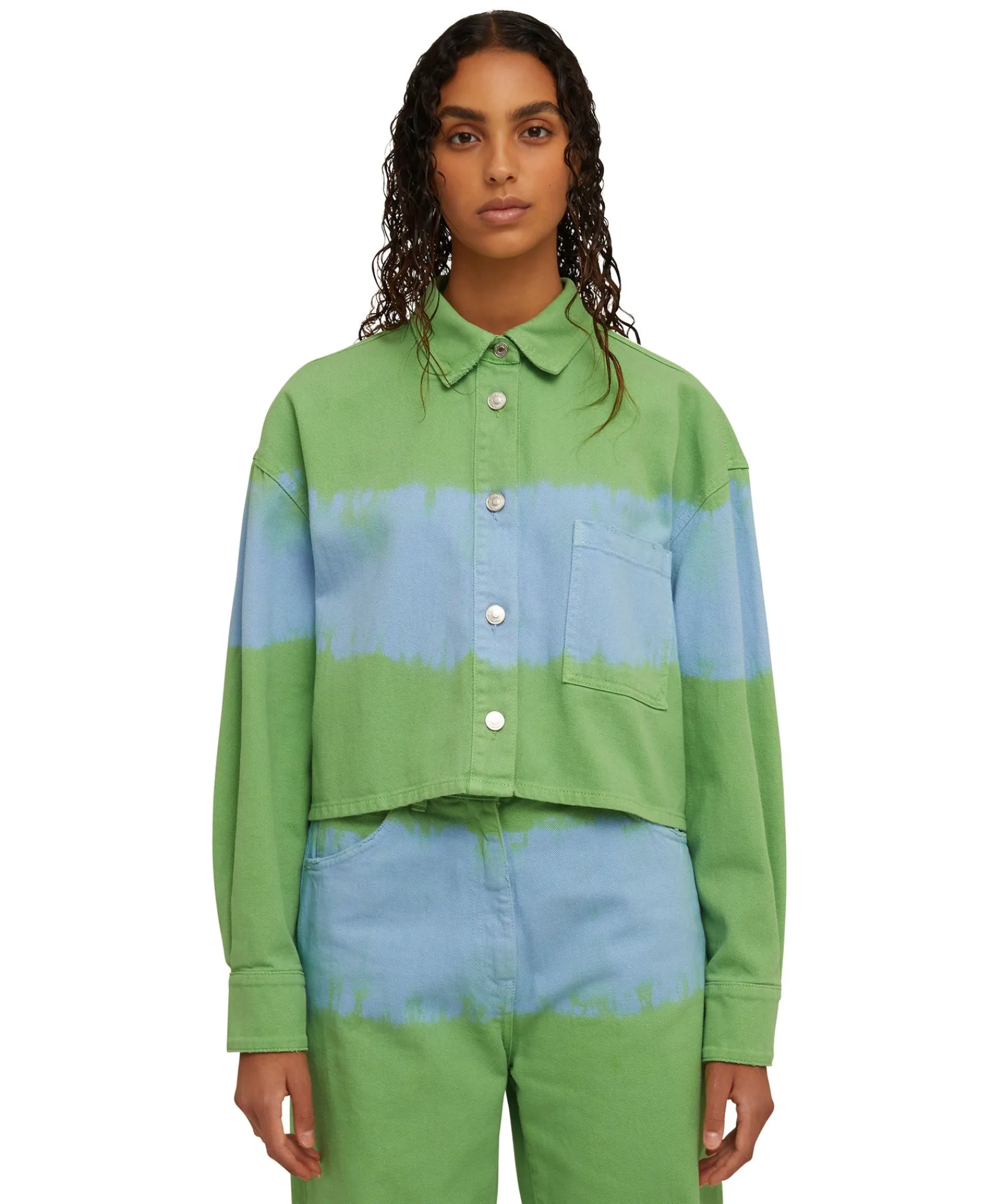 Camicia Crop In Bull Con Lavorazione "Tie Dye Bull"^MSGM Flash Sale