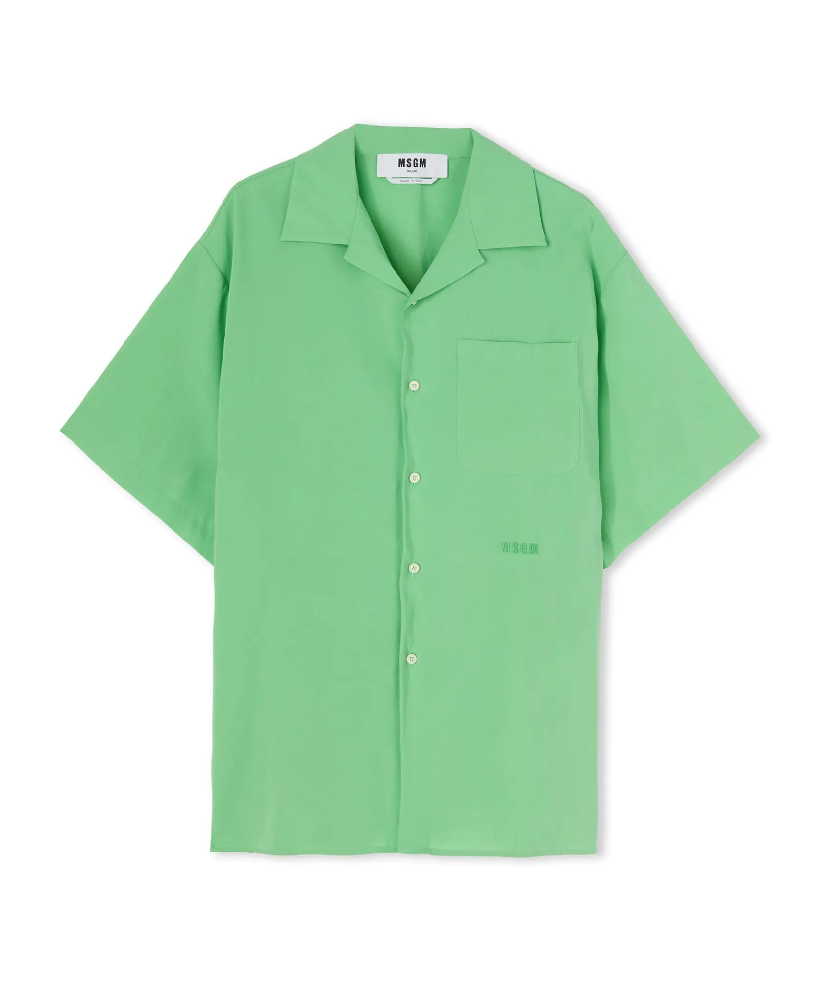 Camicia Fluida In Viscosa Tinta Unita A Maniche Corte^MSGM Fashion