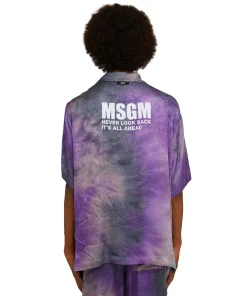 Camicia Fluida In Viscosa Tie Dye A Maniche Corte^MSGM Flash Sale