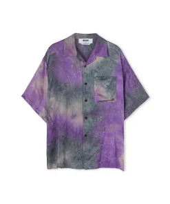 Camicia Fluida In Viscosa Tie Dye A Maniche Corte^MSGM Flash Sale