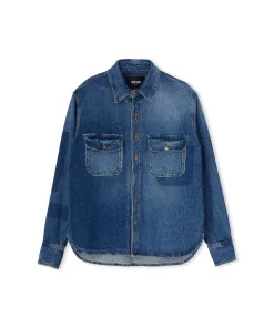 Camicia In Cotone Con Lavorazione A Riserva Patchwork^MSGM Clearance