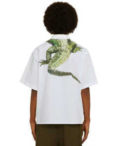 Camicia In Cotone Organico Popeline Con Stampa