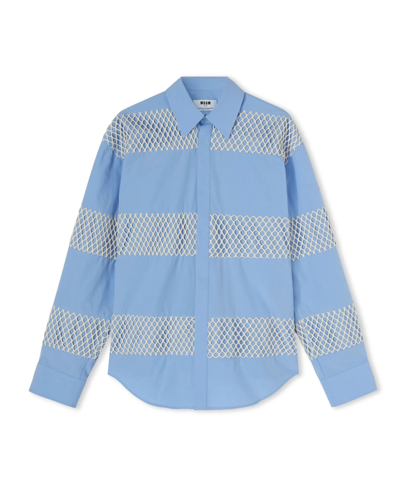 Camicia In Cotone Organico Popeline Con Dettagli In Rete^MSGM Hot
